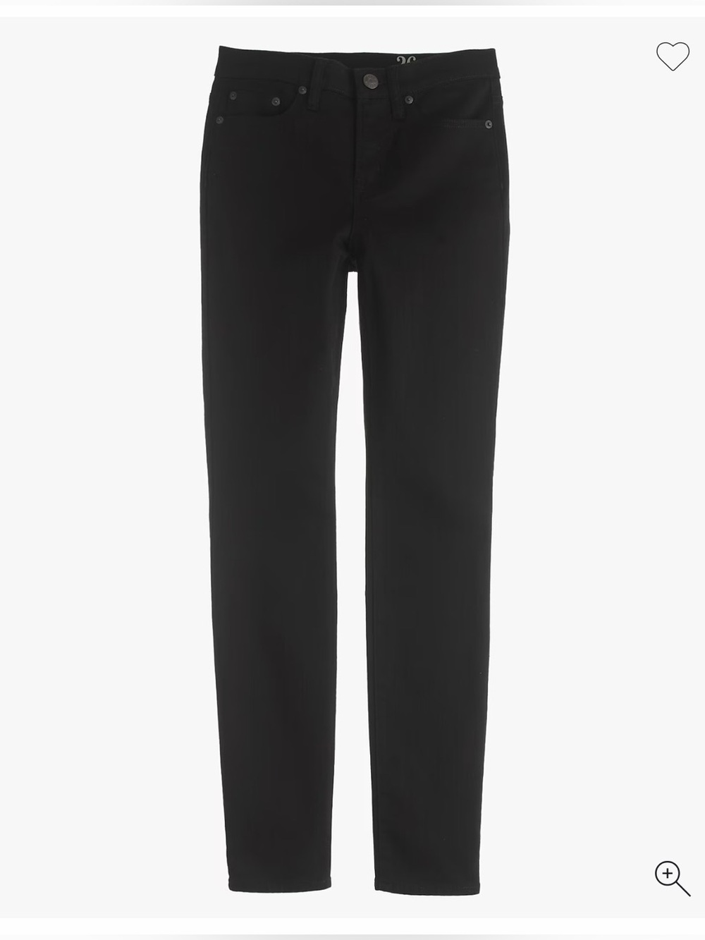 NWOT J.Crew 9" high-rise toothpick jean in black Size 25